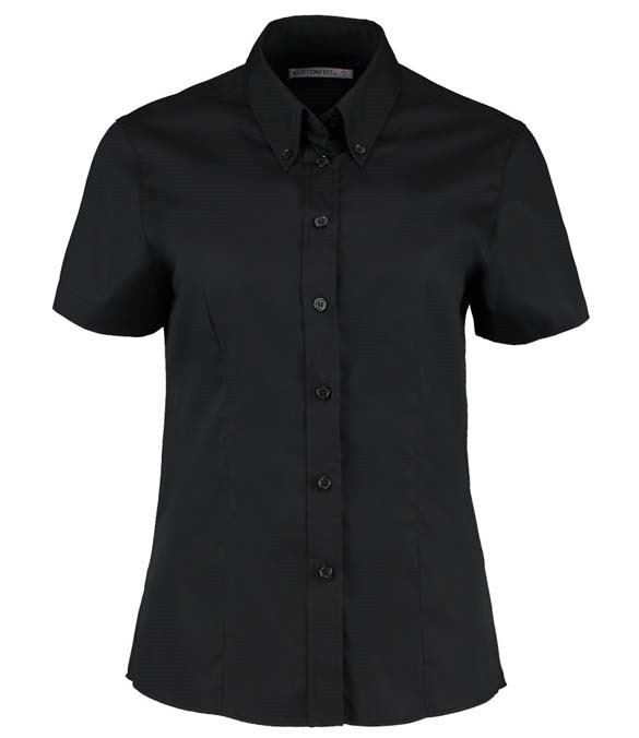 Kustom Kit Ladies Premium Short Sleeve Tailored Oxford Shirt