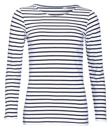 SOL'S Ladies Marine Long Sleeve Striped T-Shirt